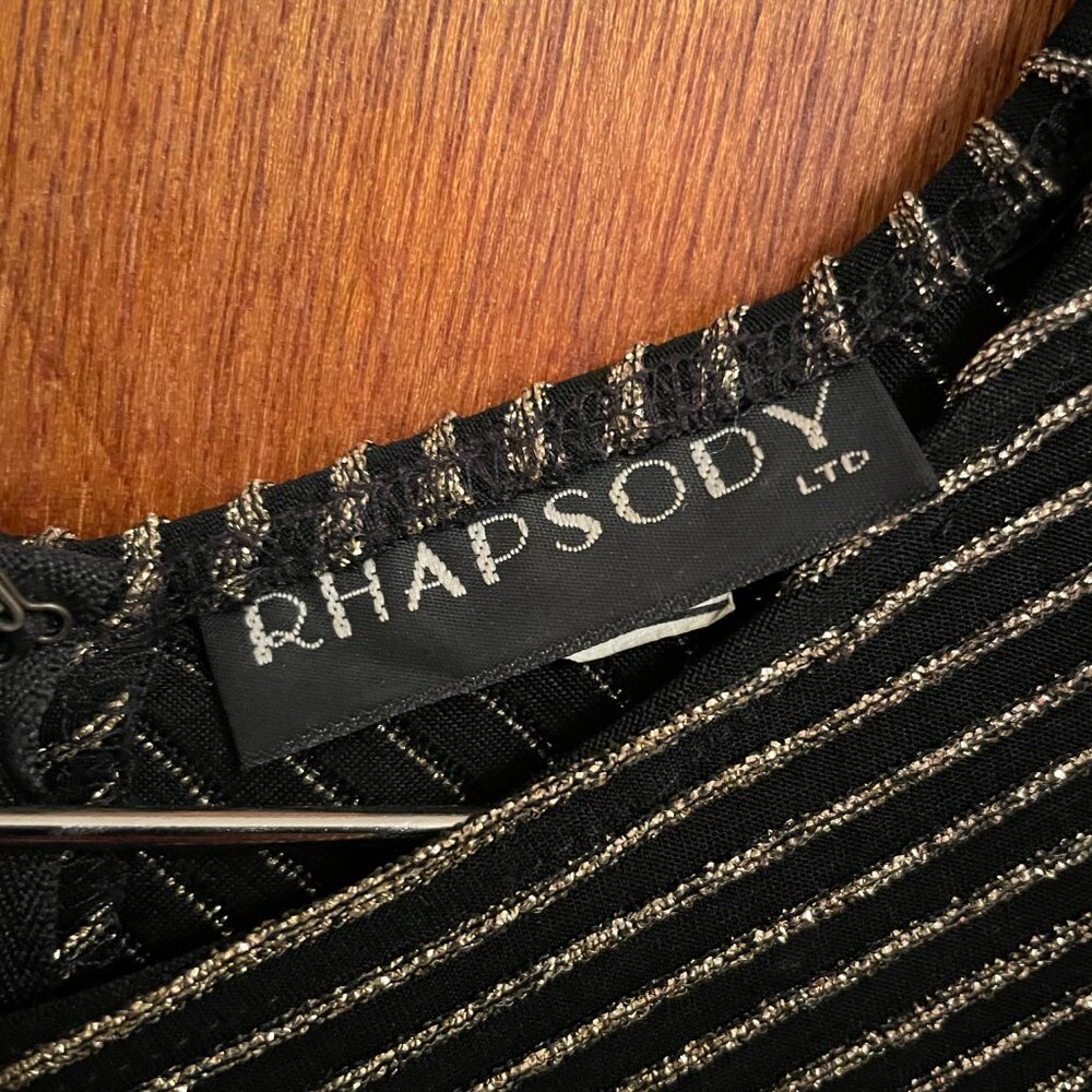 Rhapsody Party Dress Black and Gold Sparkly Size 6 - Picture 4 of 8